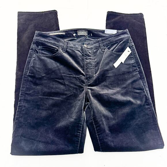 Talbots Velveteen Straight Leg Pant High Waist Full Length Denim Jean Size 4 NWT - Picture 4 of 9
